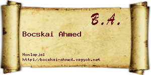 Bocskai Ahmed névjegykártya